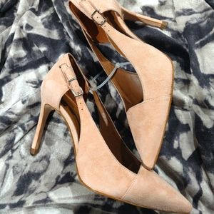 REISS - Halley Pink Suede Strap Pointed Heels